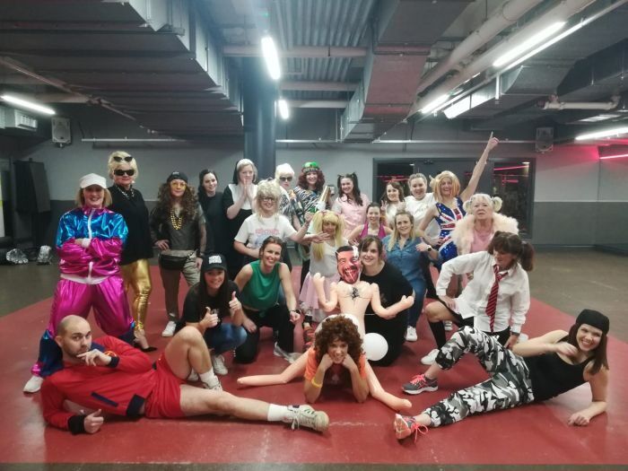90s dance hen party Bristol - group learning Backstreet Boys routine